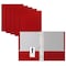 Better Office Products 2 Pocket Paper Folders Portfolio W/Prongs, Matte Texture, Letter Size, Red, 50PK 84213 - alternate 1
